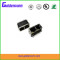 rj45 shield with led female jack connector 8P8C for PCB 1*2 dual ports Connectors with right angle type without transformer