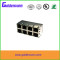 rj45 shield female jack connector 8P8C for PCB 2*4 dual row ports Connectors with right angle type used in router /switch