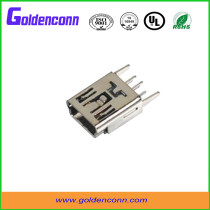 MINI USB 5P type connector female type with DIP 180 degree vertical angle