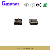 HDMI female connector 19P with lock smt type A verticale angle 180degrees