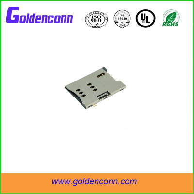 sim card connector holder slot 6P SMT type with push push 1.8mm height