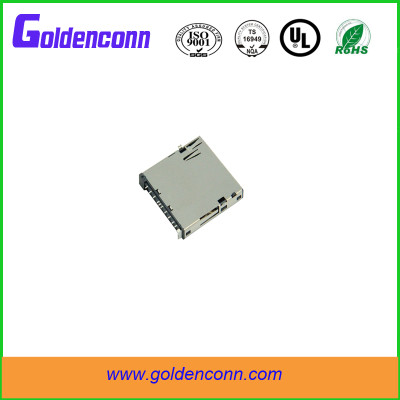 ROHS SD+MMC 2 IN 1 card connector socket holder slot 11P SMT type with push push top contact reverse type