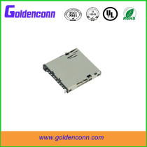 Free halogen SD+MMC 2 IN 1 card connector holder slot 11P SMT type with push push top contact reverse type