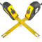 5M leaf blade shape yellow steel tape measure with rubber