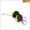 1M mini steel tape measure with rubber with customized logo and keychain