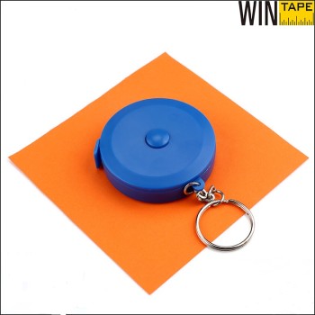 bule promotional measuring tape with keychain