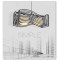 Iron Art Chandelier LED Droplights Wave Shape Pendant Lamps Decoraction Light for Dining Room Study Room Courtyard Exhibition Hall