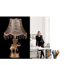 Retro Table Lamp Hotel Restaurant Exhibition Home Luxury Vintage Style Lace Lampshade Carving Art Bedside Desk Light Study Room Bedroom Special Decoration Lighting