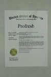 United States Patent certificate for Profresh