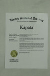 United States Patent certificate for Kpata