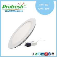 3W / 6W / 12W / 18W luz de panel redonda ultrafina