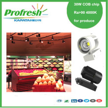 30 W COB luz de pista de chip Ra> 90 4000k para frutas o verduras pantalla iluminación verde producir tienda supermercado