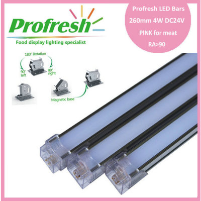260mm 4W DC24V RA>90 profresh food display lightings for meat customized PINK CE/RoHS