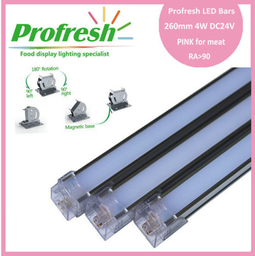 260mm 4W DC24V RA>90 profresh food display lightings for meat customized PINK CE/RoHS