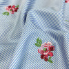 floral embroidered strip fabric