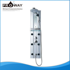 De aluminio de la aleación de seis hidráulico chorros de masaje Panel de ducha del baño