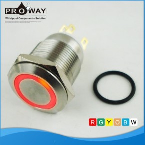 Nuevo tipo de acero inoxidable plana oyen Dot iluminación botón del Metal de empuje