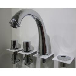 Bañera de hidromasaje Spa caño 4 agujeros baño grifo mezclador grifo