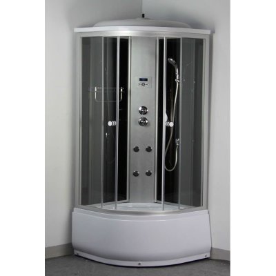 8016 5 mm de vidrio templado negro plata cabina de ducha