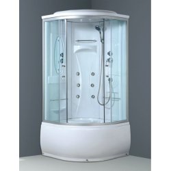 Buen precio 5 mm claro templado cuarto de ducha de vidrio