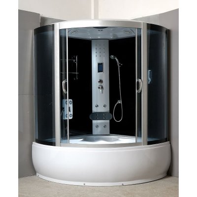 1500 x 1500 x 2200 mm negro pintado volver cristal portátil cabina de ducha