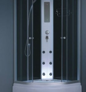 900 * 900 * 2150 mm de nuevo cristal negro pintado cabina de ducha de vapor