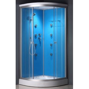 900 X 900 X 2150 mm vidrio templado cubierta aseo