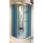 Azul templado del vidrio delantero masaje clásica ducha