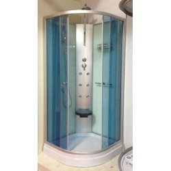 Azul templado del vidrio delantero masaje clásica ducha