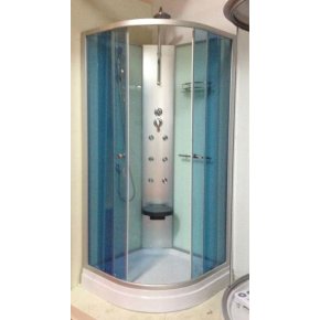 Azul templado del vidrio delantero masaje clásica ducha