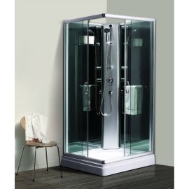 900 x 900 x 1950 mm negro cristal trasero Simple ducha para el hogar