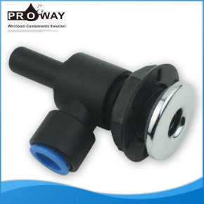 Negro PVC Body D28mm cubierta bañera piezas de la parte posterior plana de chorro de masaje