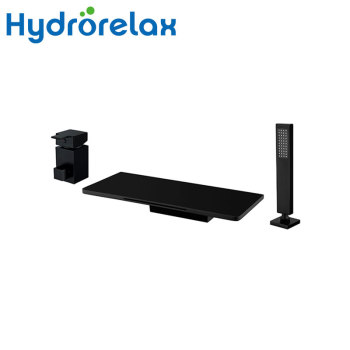 Matte Black Bathtub Mixer Wide Faucet LT-1342 for Bathtub and Hot Tub Faucet Set with Shower Head