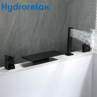 Matte Black Bathtub Mixer Wide Faucet LT-1342 for Bathtub and Hot Tub Faucet Set with Shower Head