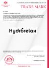 Hydrorelax Australian Trademark Certificate