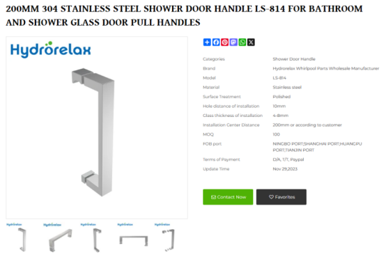 Shower Room Door Handle Material: 304 vs 201