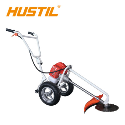 High Quality Professional Hand Push Brush Cutter 52cc engine with 2 wheels