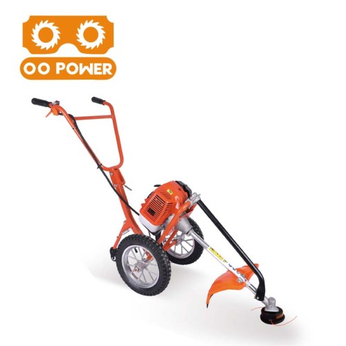 52cc 2-stroke Hand push two wheels  gasoline brush cutter with high quality