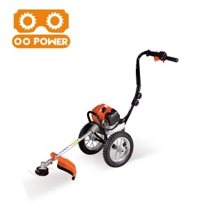 52cc 2-stroke Hand push two wheels  gasoline brush cutter with high quality