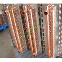 China made 24x24 Water to Air Heat Exchanger Hot Water Coil Outdoor Wood Furnace  1inch Copper Connections