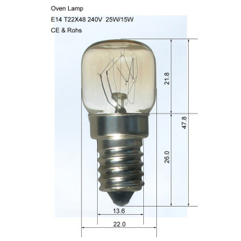 Screw Type  E14 15W 15 Watt 300ºC Oven Cooker Lamp Light Bulb