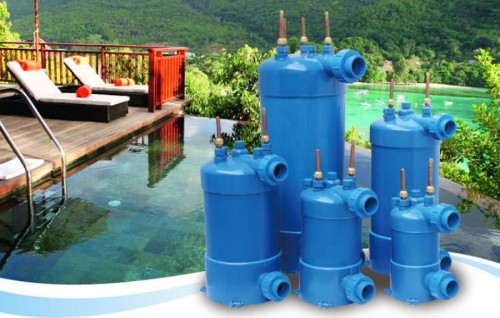 30~50kw Air to water swim pool heating heat pump with anticorrosive titanium tube heat exchanger