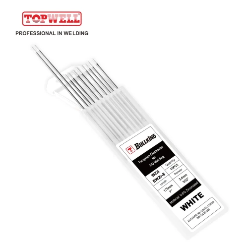 TIG เชื่อมอิเล็กโทรดทังสเตน 0.8% เซอร์โคเนียม (สีขาว, WZ8 / EWZr-8) 10-pk