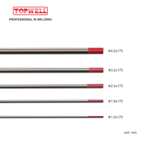 TIG Welding Tungsten Electrode 2% Thoriated (Red, WT20/ EWTh-2) 10-pk