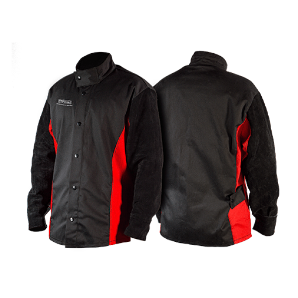 Куртка сварщика с кожаными рукавами премиум-класса BK2102