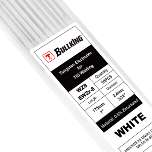 0.8% Zirconiated (White, WZ8/EWZr-8) Tungsten Electrode 10-pk
