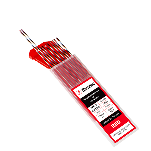 Electrodo de tungsteno toriado al 2 % (rojo, WT20/EWTh-2), paquete de 10