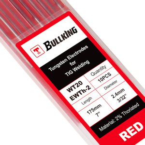 2% Thoriated (Red, WT20/ EWTh-2) Tungsten Electrode 10-pk