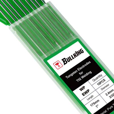 Electrodo de tungsteno puro (verde, WP/EWP), paquete de 10