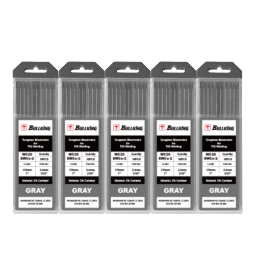 topwell 2% Ceriated (สีเทา, WC20/EWCe-2) อิเล็กโทรดทังสเตน 10-pk สำหรับเครื่องเชื่อม tig